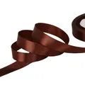 Premium dark brown satin ribbon for DIY handmade rose flowers and gift wrapping - Dark Coffee