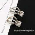 Pair of silver metal duckbill hair clips for DIY jewelry making, size 3.5cm x 5.0cm - Silver Round Square Clip