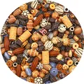 Assorted vintage Baroque acrylic beads for DIY necklace and bracelet making set - 30g Pack / Antique Mixed Color Series