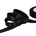Elegant black satin ribbon roll for DIY handmade rose crafts and gift wrapping - Black