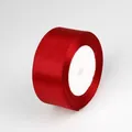 High-quality vibrant red satin ribbon roll for DIY flower making and gift wrapping - Burgundy