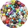 Mix of vintage Baroque acrylic beads for DIY jewelry making and handmade crafts - 30g Pack / Gold Painted Series