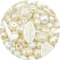 Assorted vintage baroque cream acrylic beads for DIY handmade necklace and jewelry crafting - 30g Pack / Pearl Series