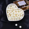 Perles rondes en acrylique blanc cassé pour accessoires de bijoux faits main - Beige