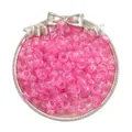 Translucent pink acrylic barrel beads with silver glitter for DIY jewelry and bracelet making - Glitter Pink
