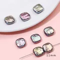 11mm iridescent square baroque imitation pearl beads for DIY necklace bracelet making - Straight Hole Square / 2 Pieces/Pack (Aperture approx. 0.8mm) / Iridescent Purple