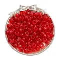 Red translucent glitter acrylic barrel beads with large holes for DIY jewelry making - Glitter Bright Red