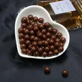 Perles rondes en acrylique marron brillant pour la fabrication de bijoux DIY - Café Foncé