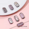 Iridescent baroque style rectangular loose beads 9x17mm for DIY jewelry - Straight Hole Long Irregular Style / 2 Pieces/Pack (Aperture approx. 0.8mm) / Iridescent Purple