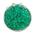 Transparent green acrylic large hole barrel beads for DIY jewelry and accessory making - Glitter Dark Green