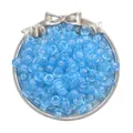 Transparent light blue acrylic barrel beads with large holes for DIY jewelry crafts - Glitter Blue