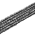 Handmade flat round black evil eye glass lampwork beads for DIY jewelry making crafts 60pcs - Approx. 6mm Diameter / 60 Pieces/Pack (35cm per strand) / Black