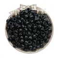 Opaque black acrylic barrel beads with large holes for DIY handmade jewelry crafting - Solid Black
