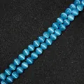 Perle tonde occhio di gatto blu premium per gioielli e braccialetti fatti a mano DIY - Blu lago