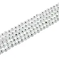 Pack of 60 flat round clear glass evil eye beads for DIY jewelry making accessories - Approx. 6mm Diameter / 60 Pieces/Pack (35cm per strand) / Clear White