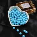 Perles rondes en acrylique bleu brillant pour la fabrication de bijoux DIY et artisanat - Bleu lac