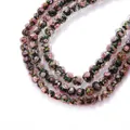 Handcrafted vintage faceted lampwork beads with pink floral patterns for DIY jewelry - Wheel Shape Rose Style / 10 Pieces (8mm Diameter) / Black