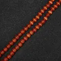 Perle rotonde in pietra occhio di gatto rossa lucida per la creazione di gioielli DIY - arancio-rosso