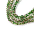 Vintage faceted green lampwork wheel beads featuring pink rose and gold foil interior - Wheel Shape Rose Style / 10 Pieces (8mm Diameter) / Green