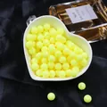 Perles rondes en acrylique jaune vif pour la fabrication de bijoux DIY et artisanat - Light jaune