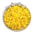 Bright yellow acrylic barrel beads with large holes for DIY jewelry making - Solid Yellow