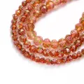 Faceted vintage glass wheel beads with rose flower pattern and glitter for DIY jewelry - Wheel Shape Rose Style / 10 Pieces/Pack (10mm Diameter) / Light Coffee