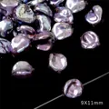 9x11mm iridescent purple baroque imitation pearl beads for handmade DIY jewelry crafts - Small Carambola Shape / 2 Pieces/Pack (Approx. 0.8mm Hole, 9x11mm) / Iridescent Purple