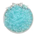 Transparent light blue acrylic large hole pony beads for DIY craft jewelry making - Transparent Lake Blue