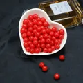 Perles rondes en acrylique rouge massif pour la fabrication de bijoux DIY et bracelets - Rouge