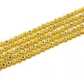 High-quality yellow flat round glass evil eye beads for DIY handmade jewelry making - Yellow