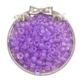 Sparkling transparent purple acrylic large hole beads for DIY jewelry and bracelets - Glitter Purple