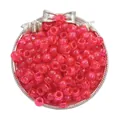 Translucent pink acrylic barrel beads with large holes for DIY handmade jewelry making - Glitter Rose Red