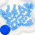 Translucent light blue acrylic barrel beads for DIY jewelry with a luminous glow effect - Glow in the Dark Royal Blue