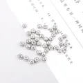 Silver plated copper round stopper beads with silicone core for DIY jewelry making - 10 Pieces/Pack (3mm) / Silver