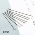 Silver metal flat head T-pins for DIY jewelry making, earring and beadwork accessories - 24mm (ai-200 Pieces/Pack) / Silver