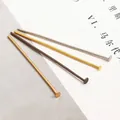 Assorted metal T-pins and flat headpins for DIY jewelry making in mixed metallic colors - 24mm (ai-200 Pieces/Pack) / Random Mixed Colors