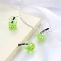 Miniature kiwi fruit juice glass bottle charm for DIY jewelry making accessories - Kiwi Bottle (BBD198) / Set of 6 / Green Series