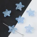 Perle in vetro a stella marina blu chiaro da 15 mm per collane e bracciali fai-da-te. - 10 Pezzi/Confezione / Celeste