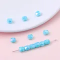 Gefacetteerde lichtblauwe kristalglazen tonkralen voor het maken van DIY-sieraden. - Set van 20 Stuks / 5x6mm (Gat 1mm) / Meerblauw AB