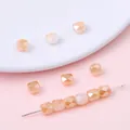 Gefacetteerde perzik glazen kralen voor DIY sieraden maken en creatieve projecten - Set van 20 Stuks / 5x6mm (Gat 1mm) / Witte Jade Champagne