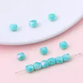 Mintgroene gefacetteerde glazen tonkraaltjes met iriserende afwerking voor DIY-sieraden - Set van 20 Stuks / 5x6mm (Gat 1mm) / Pauwgroen AB