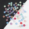 Cuentas de flores de vidrio de colores mezclados para joyas hechas a mano DIY y horquillas - Colores mixtos aleatorios (20 piezas/paquete) / Trébol 8mm Agujero 1mm