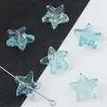 Perline in vetro a forma di stella marina blu chiaro trasparente per gioielli DIY 15mm - 10 Pezzi/Confezione / blu acqua