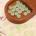 Perline in vetro a quadrifoglio verde traslucido per accessori gioielli DIY vintage - Verde chiaro