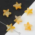 Perline di vetro a stella marina arancione traslucido da 15mm per creazione gioielli fai da te - 10 Pezzi/Confezione / Arancione