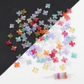 Cuentas de vidrio de colores en forma de cruz para joyería DIY y accesorios de pelo - Colores mixtos aleatorios (20 piezas/paquete) / Osmanto 7mm Agujero 1mm