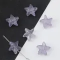 Perle di vetro a stella marina viola traslucido da 15 mm per gioielli fai da te - 10 Pezzi/Confezione / Viola grigiastro
