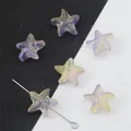 Perline di vetro a stella marina 15mm sfumate viola giallo per gioielli fai da te - 10 Pezzi/Confezione / Giallo Viola