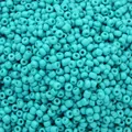 Kleine opake türkisfarbene Glasperlen für professionelle DIY-Schmuckherstellung - Grünblau