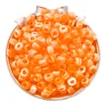 Vibrant orange and white marbled acrylic barrel beads for DIY jewelry making projects. - 6x9mm (100 Pieces/Pack) / Orange